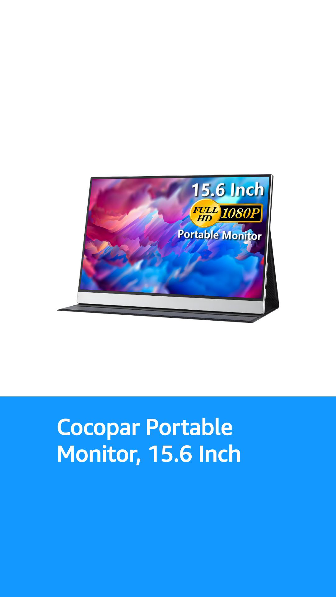 cocopar Portable Monitor 15.6 Inch 1080P FHD 60Hz 85% sRGB Travel